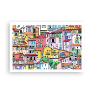 Poster - Vrolijke stad - 91x61 cm