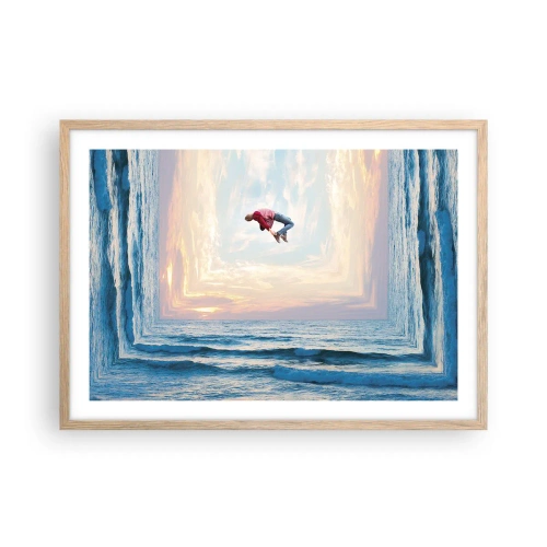 Een poster in een licht eiken lijst - Naar een andere dimensie - 70x50 cm