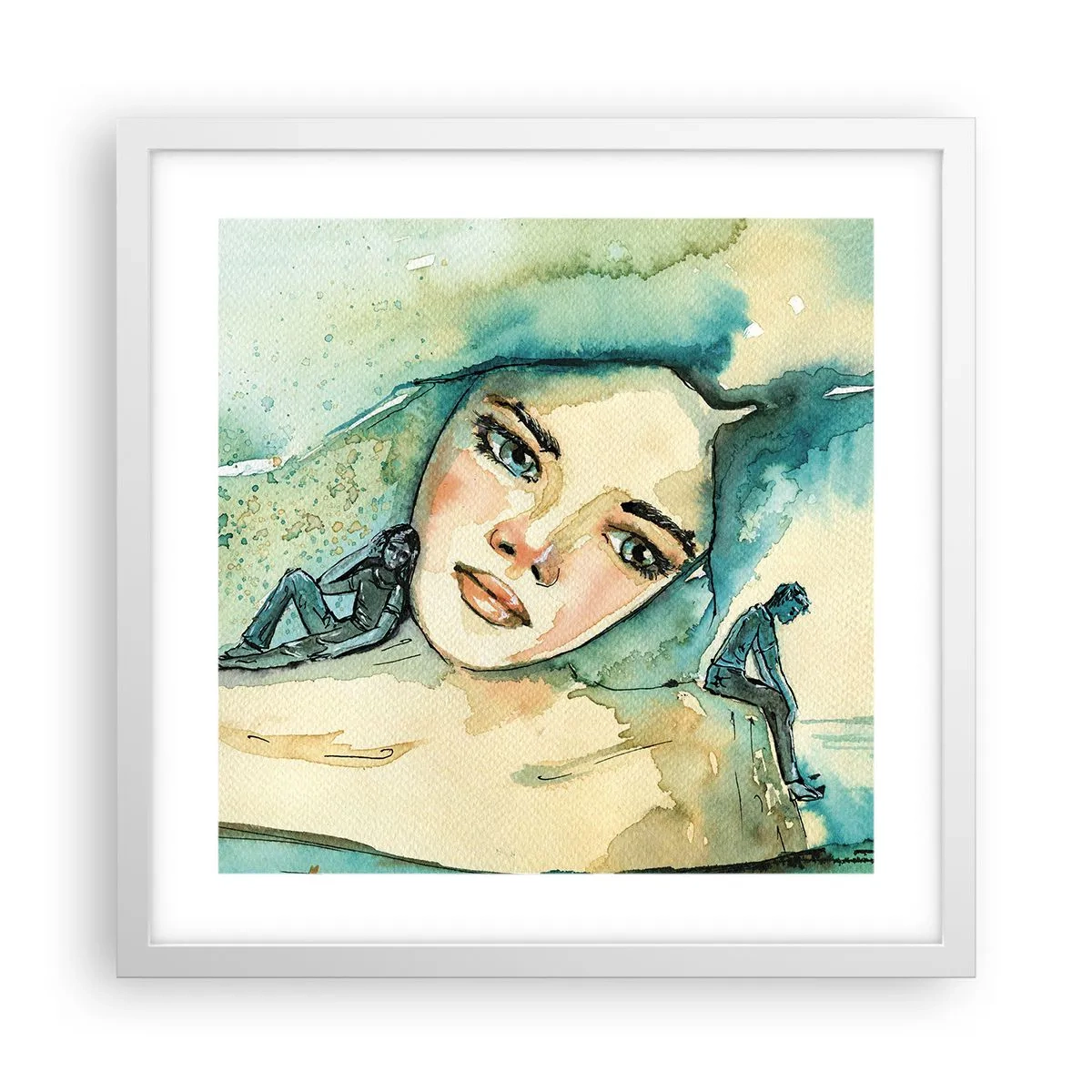 Poster in een witte lijst - Ben ik blauw? - 40x40 cm