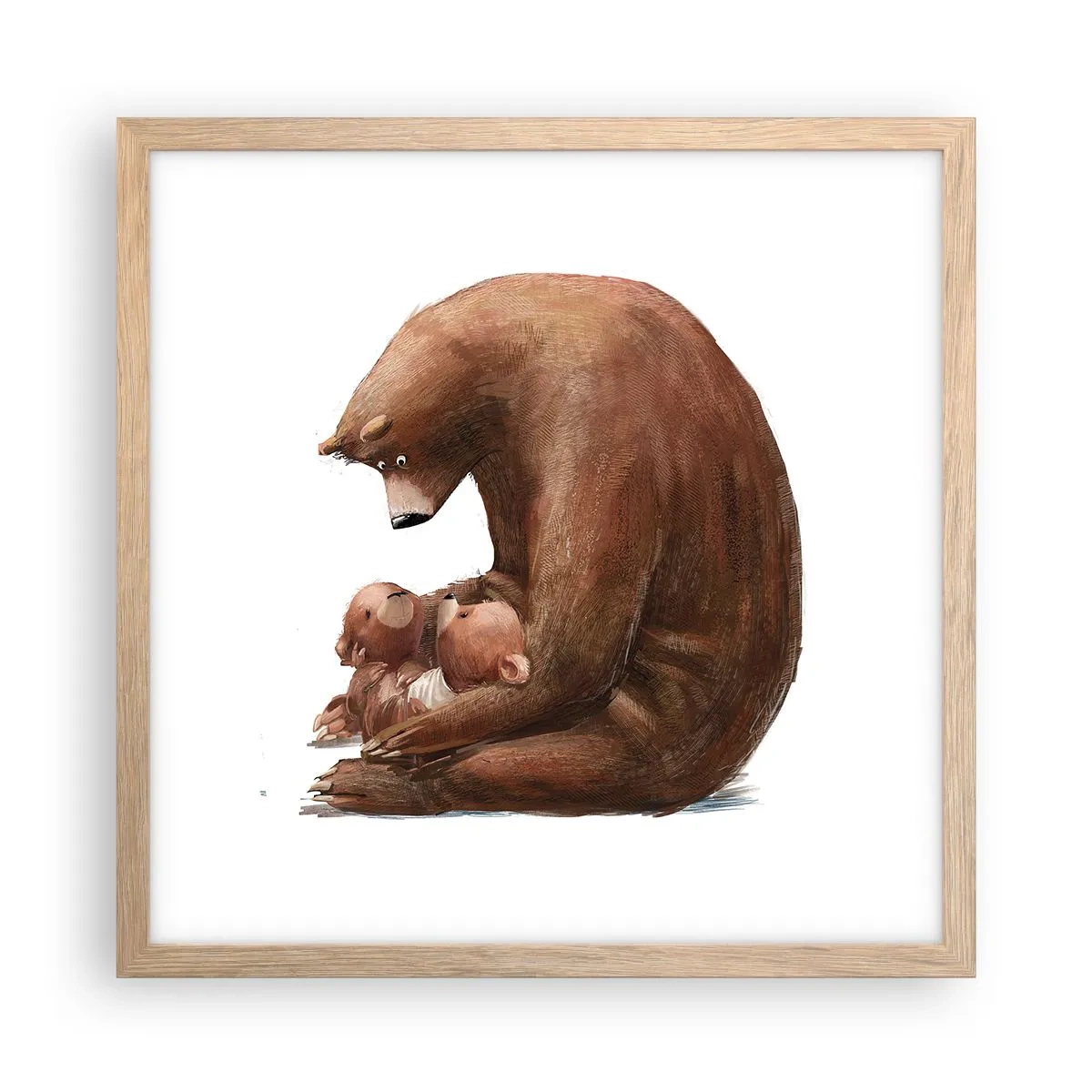 Een poster in een licht eiken lijst - Zoete dromen, kinderen - 40x40 cm