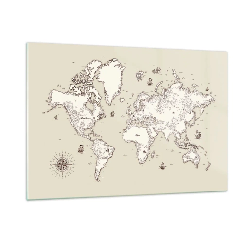 Schilderen op glas - Reis rond de wereld - 120x80 cm