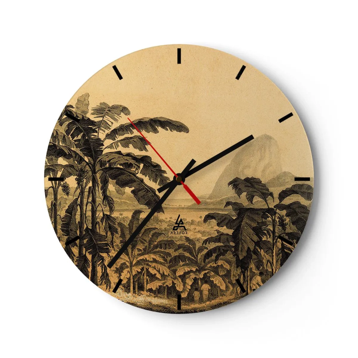 Wandklok - Klok - in een koloniaal klimaat - 40x40 cm