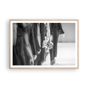 Een poster in een licht eiken lijst - Een stijlvolle optocht - 100x70 cm