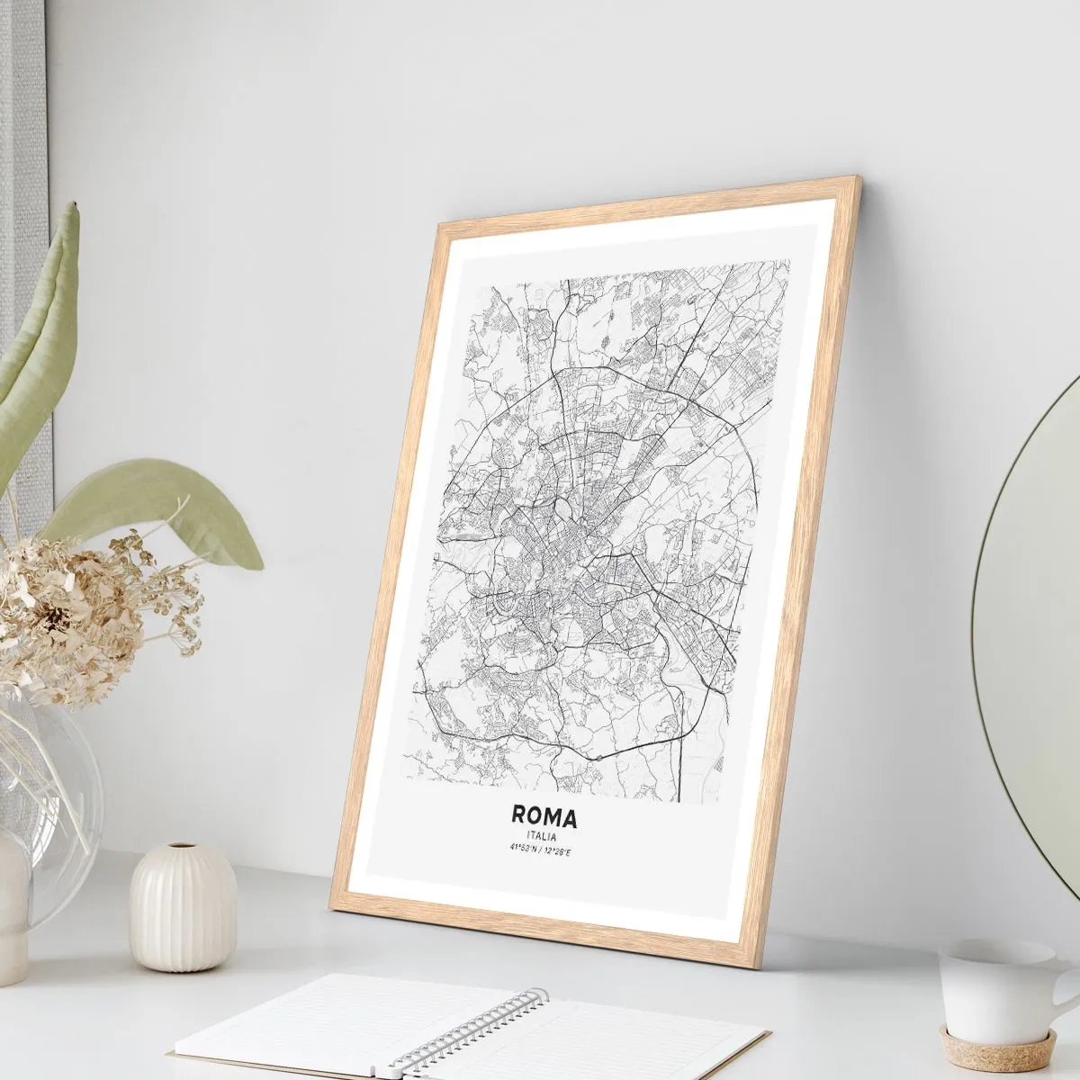 Een poster in een licht eiken lijst - Romeinse cirkel - 70x100 cm