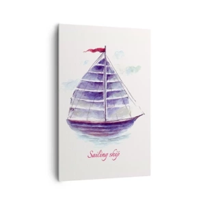 Schilderen op canvas - Volle zeilen en rustig water - 80x120 cm