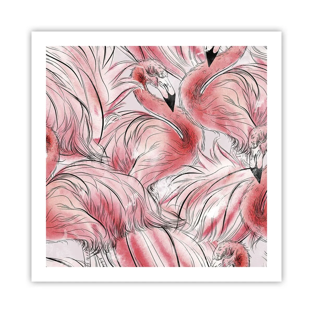Poster - Vogelcorps de ballet - 60x60 cm