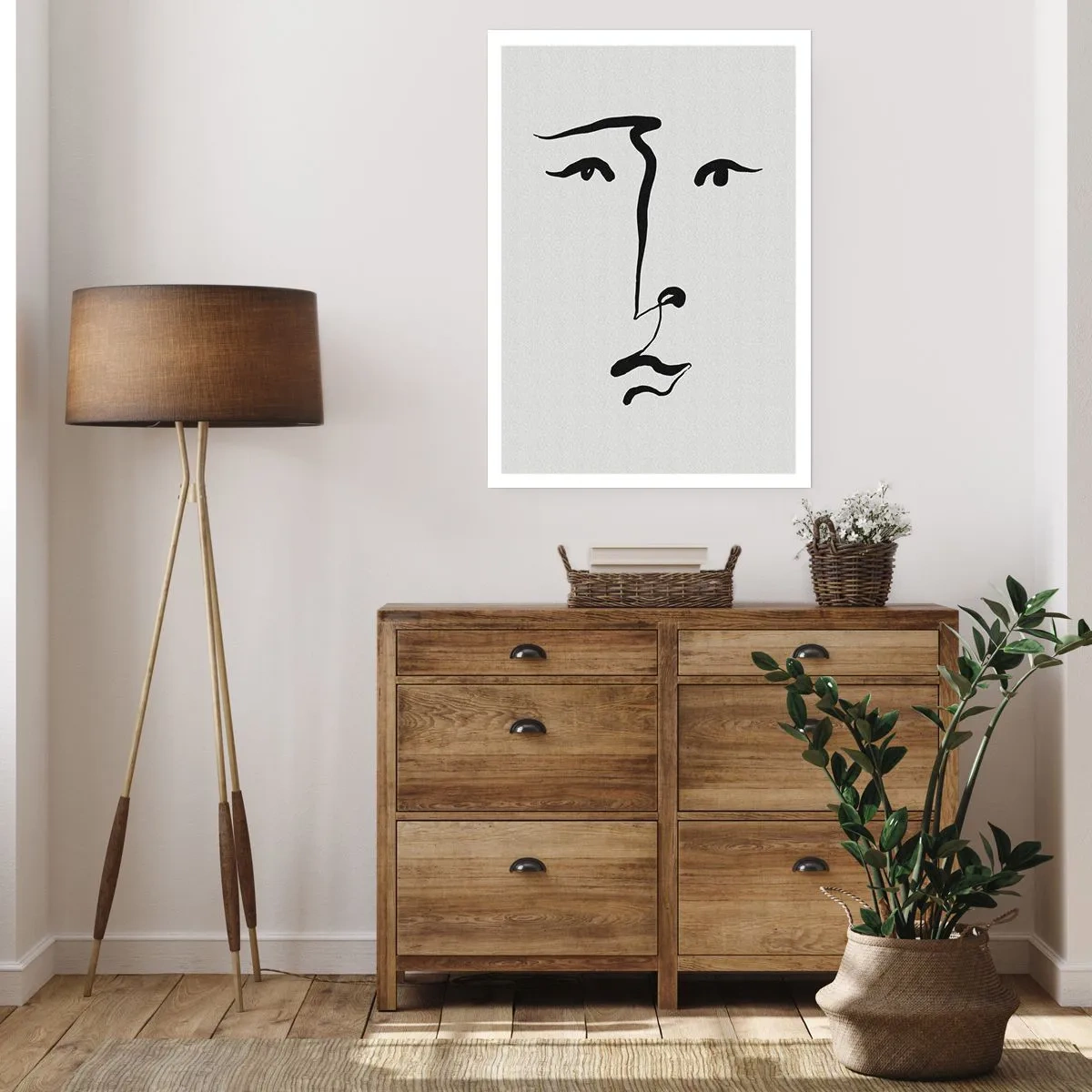 Poster - Portret met één lijn - 61x91 cm