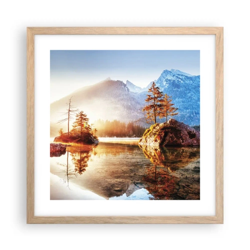 Een poster in een licht eiken lijst - De natuur in een nieuw licht - 40x40 cm