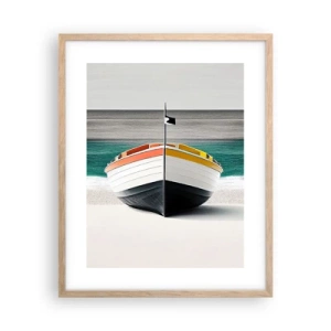 Een poster in een licht eiken lijst - Op zijn plaats - 40x50 cm