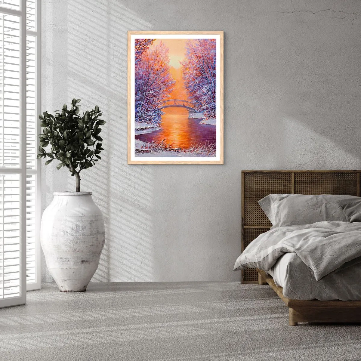 Een poster in een licht eiken lijst - Laten we elkaar hier ontmoeten - 50x70 cm