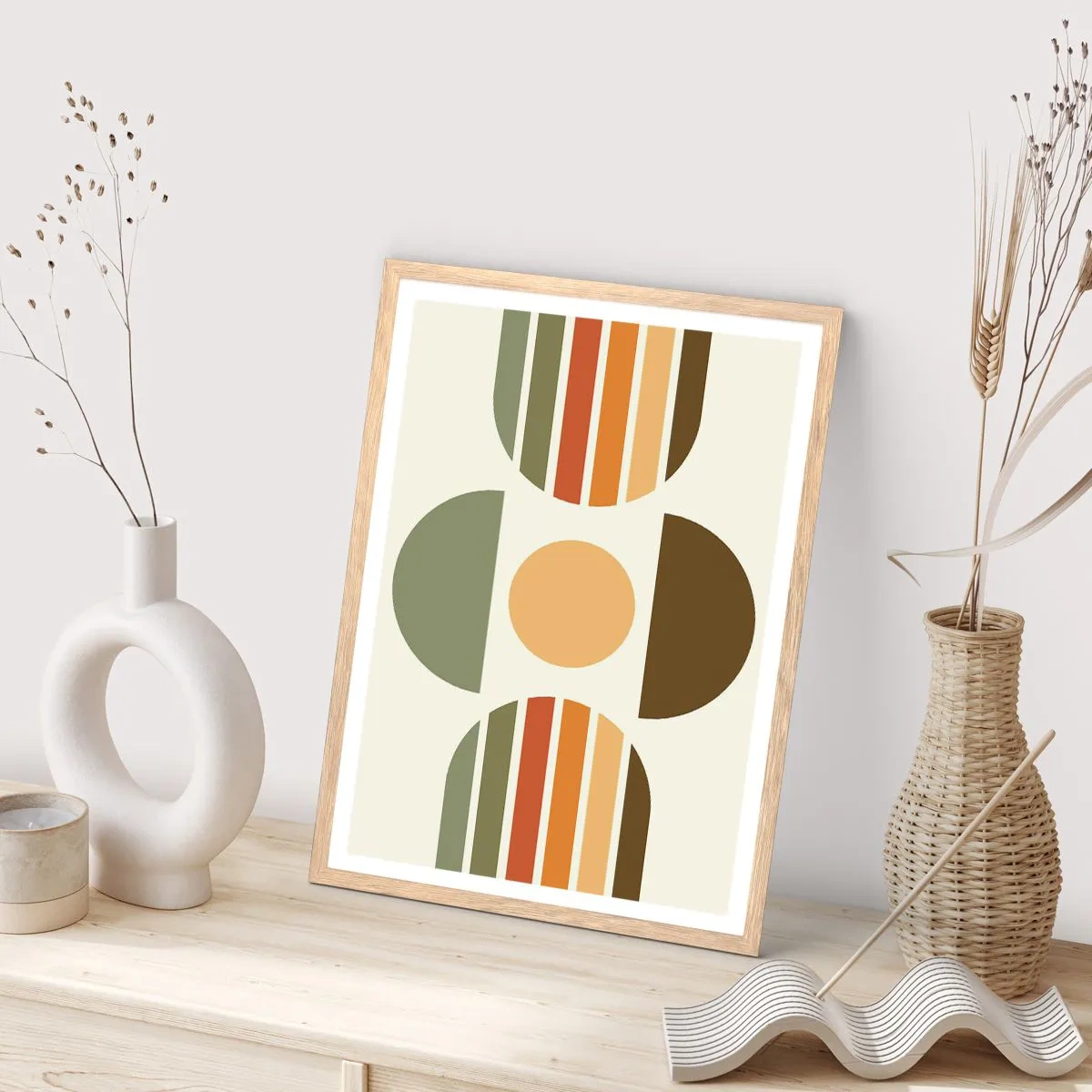 Een poster in een licht eiken lijst - In aardetinten - 61x91 cm