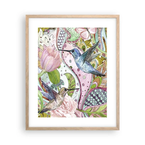Een poster in een licht eiken lijst - Verstrikt in wijnstokken - 40x50 cm