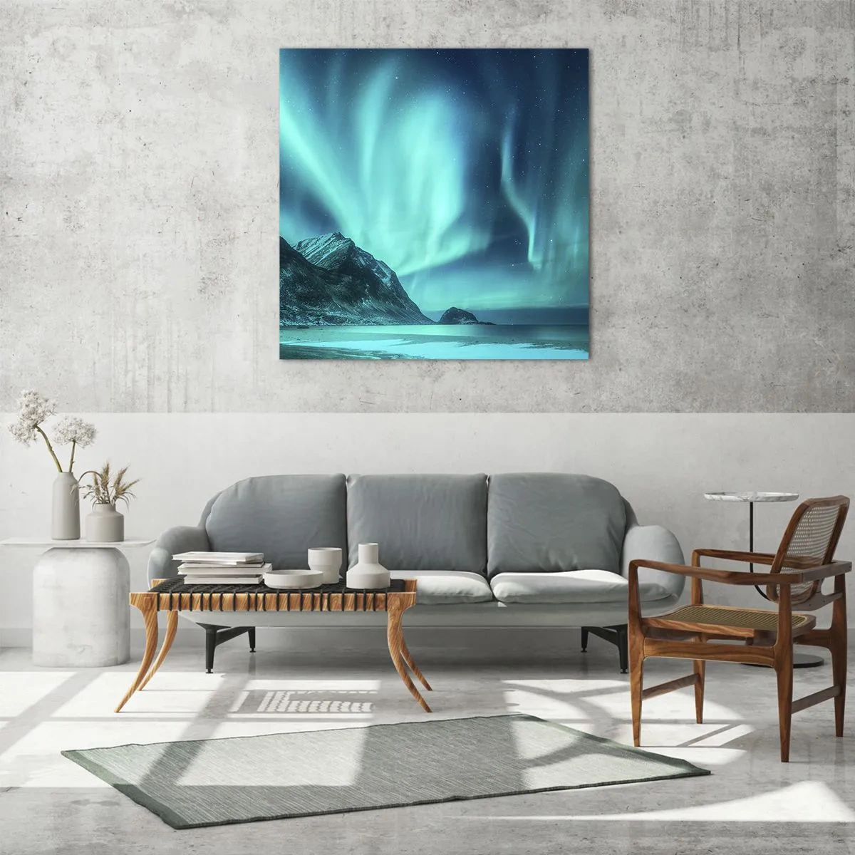 Schilderen op glas - Wonderen van het Noorden - 70x70 cm