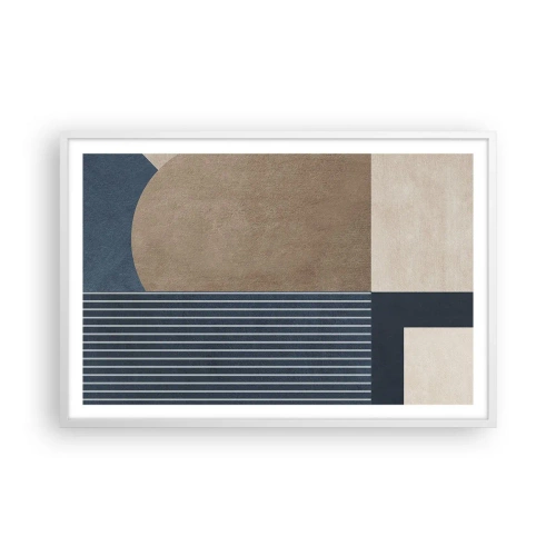Poster in een witte lijst - Een compositie van eenvoud en rondheid - 91x61 cm