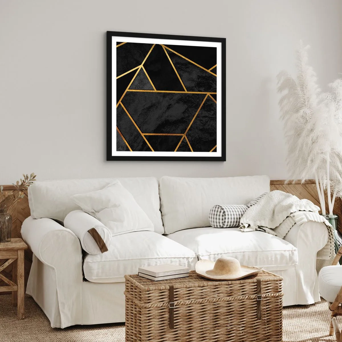 Poster in een zwarte lijst - Duisternis en glans - 30x30 cm