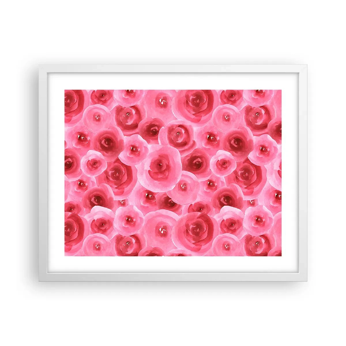 Poster in een witte lijst - Rozen onder en boven - 50x40 cm
