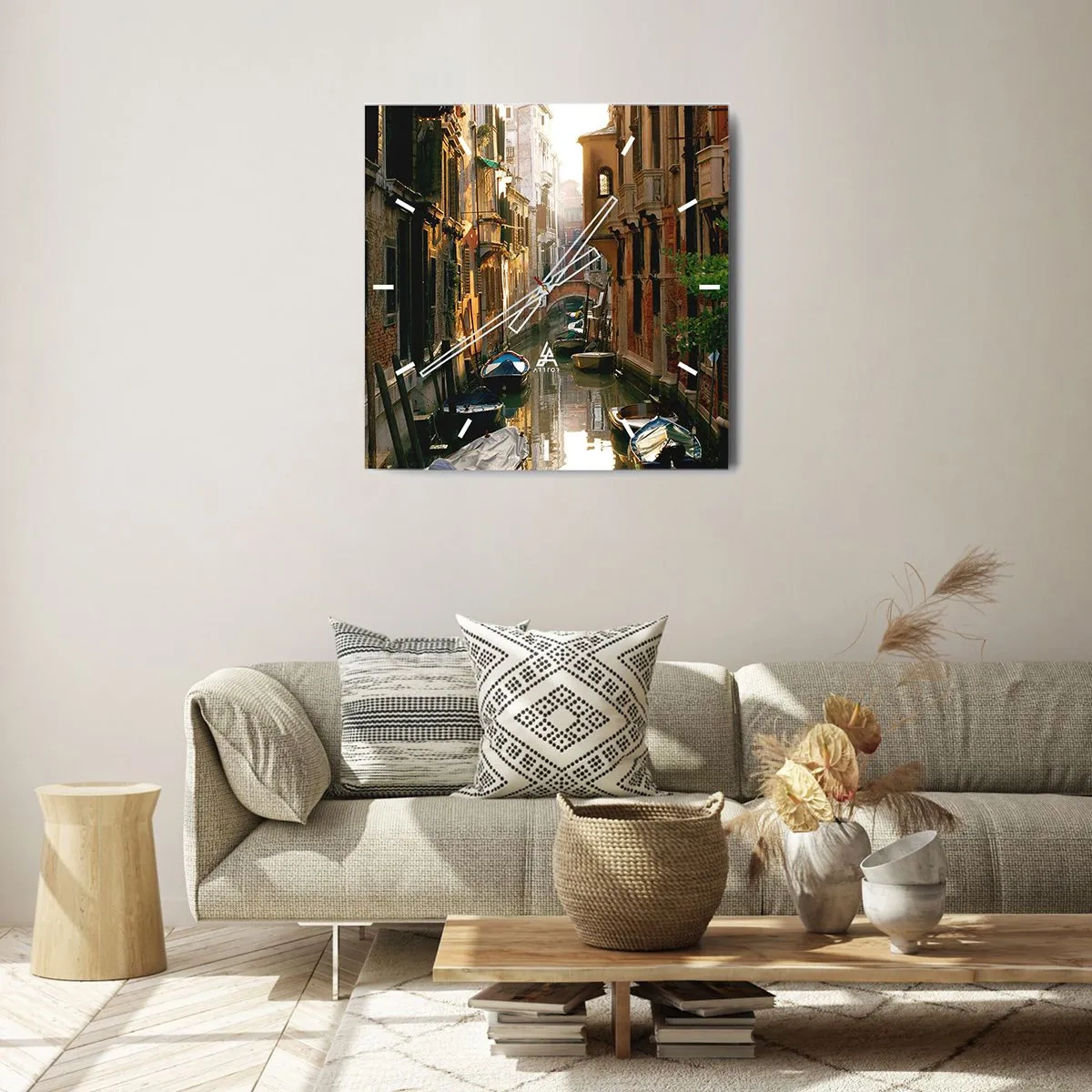 Wandklok - Klok - In een Venetiaans steegje - 40x40 cm