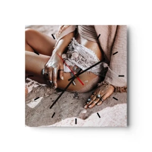 Wandklok - Klok - Door de golven gegooid? - 30x30 cm