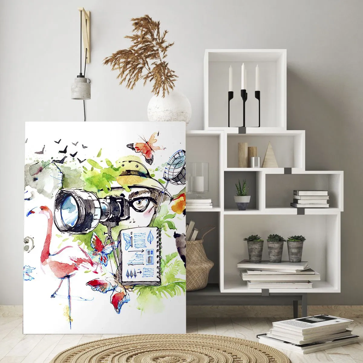 Schilderen op glas - In de lens van een reiziger - 70x100 cm