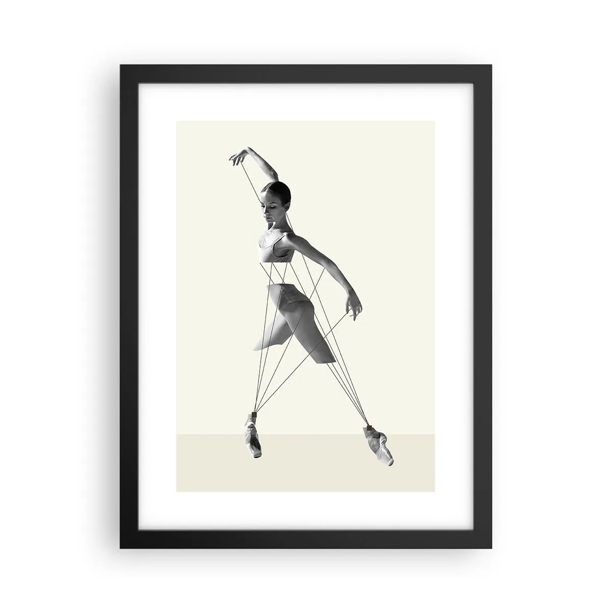 Poster in een zwarte lijst - In het theater van de wereld - 30x40 cm