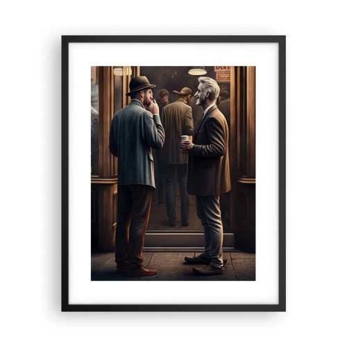 Poster in een zwarte lijst - Een goed moment van de dag - 40x50 cm