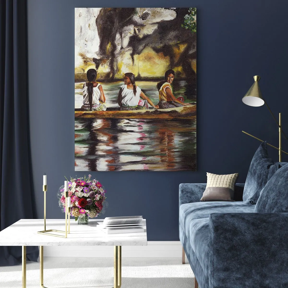Schilderen op glas - In een Polynesisch paradijs - 50x70 cm