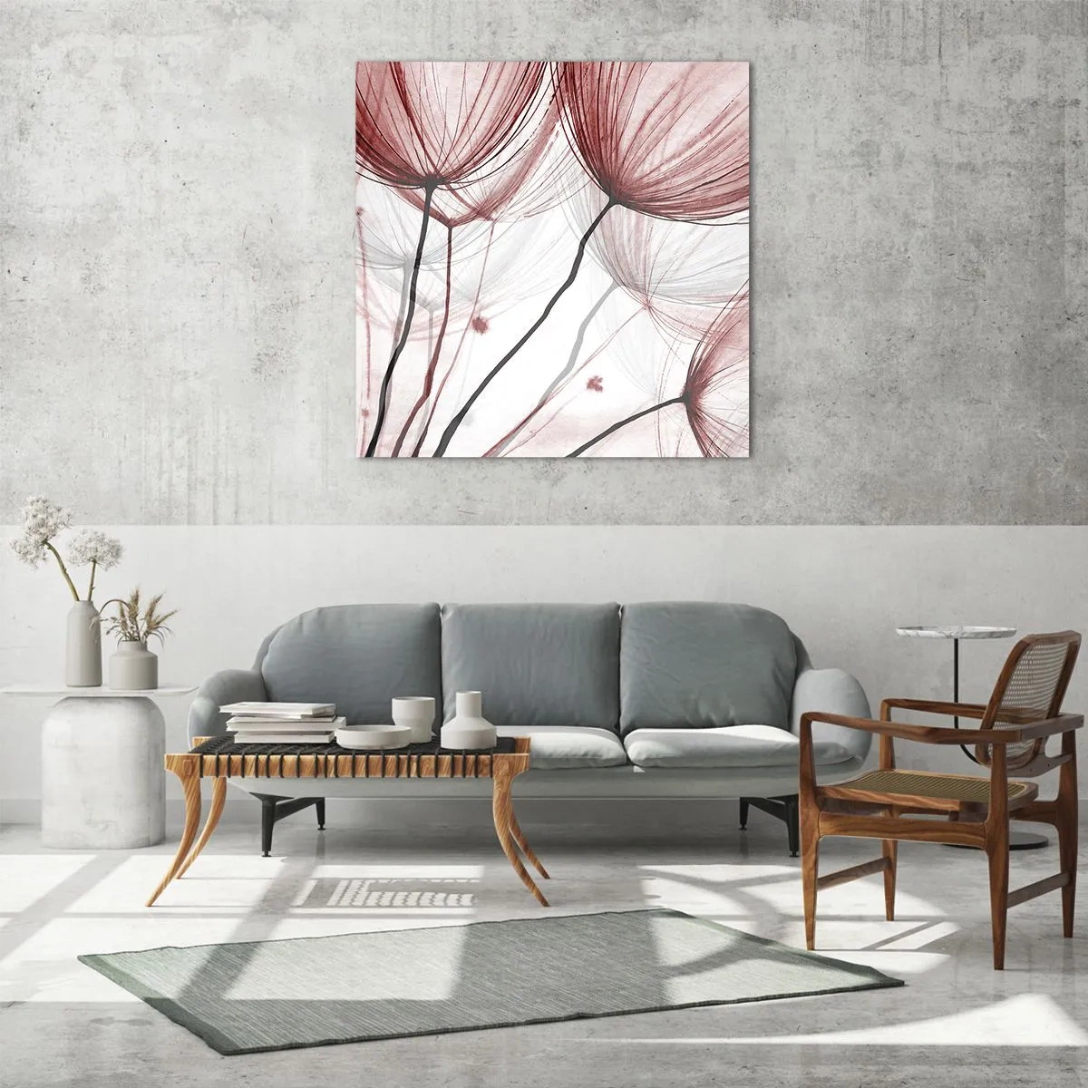Schilderen op glas - Vóór het vertrek - 70x70 cm