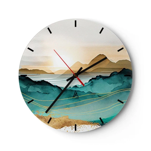 Wandklok - Klok - Op de rand van abstractie – landschap - 40x40 cm