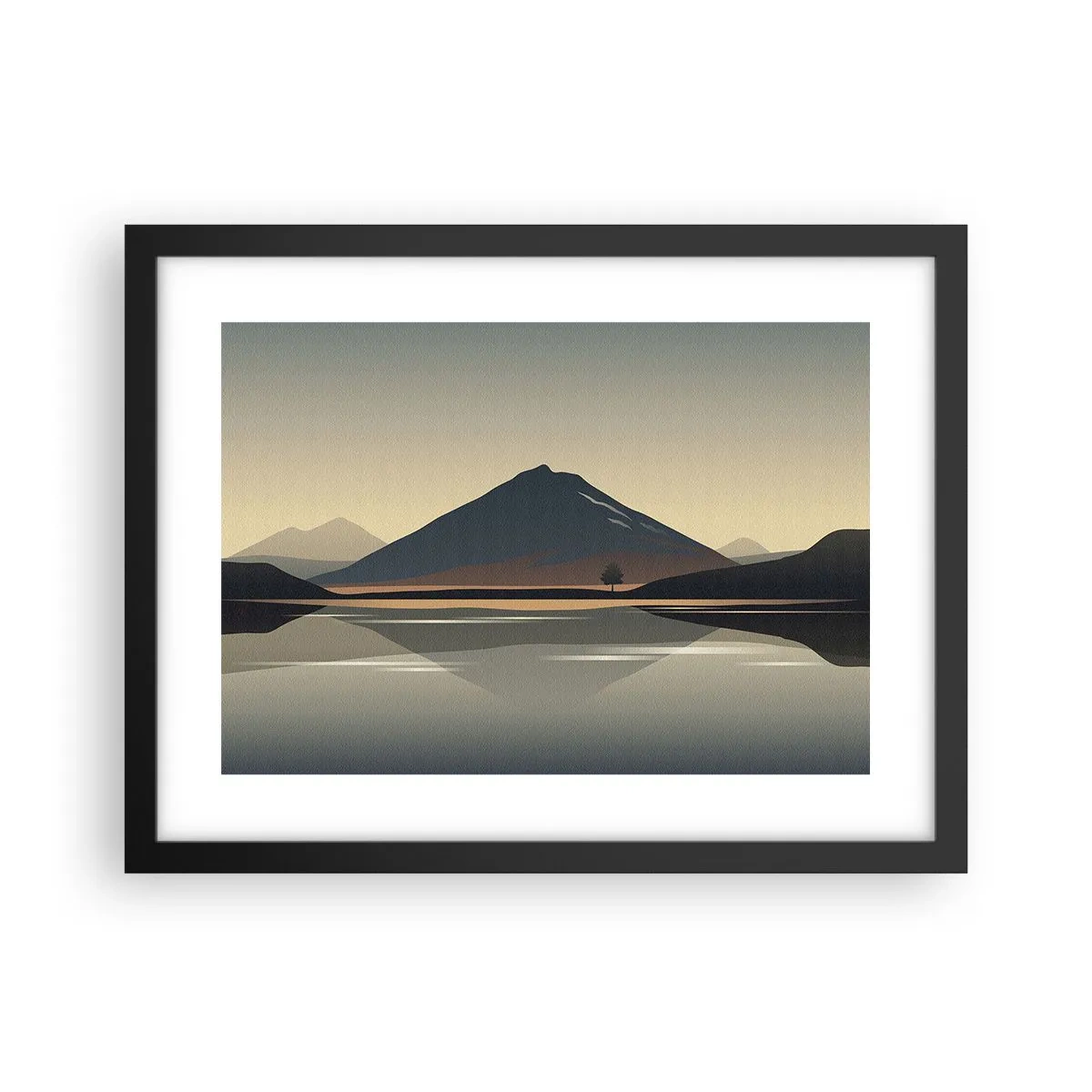 Poster in een zwarte lijst - Spiegelreflectie - 40x30 cm