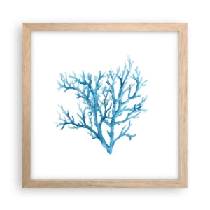 Een poster in een licht eiken lijst - Nautische filigraan - 30x30 cm