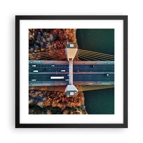 Poster in een zwarte lijst - BEYOND the waters, beyond the forest - 40x40 cm