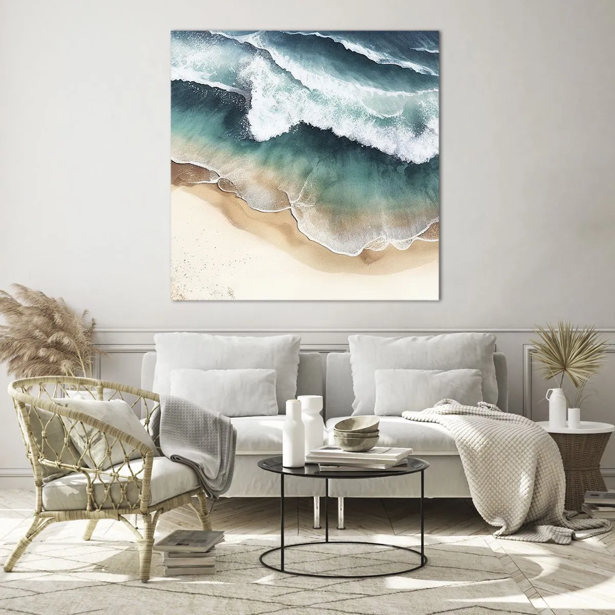 Schilderen op glas - De eeuwige ontmoeting - 40x40 cm