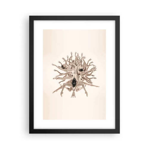 Poster in een zwarte lijst - Bloeiend in dans - 30x40 cm