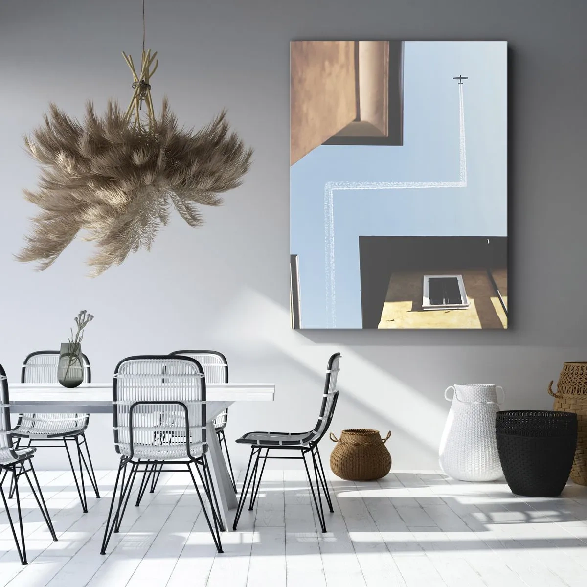 Schilderen op canvas - Boven het doolhof van de stad - 45x80 cm