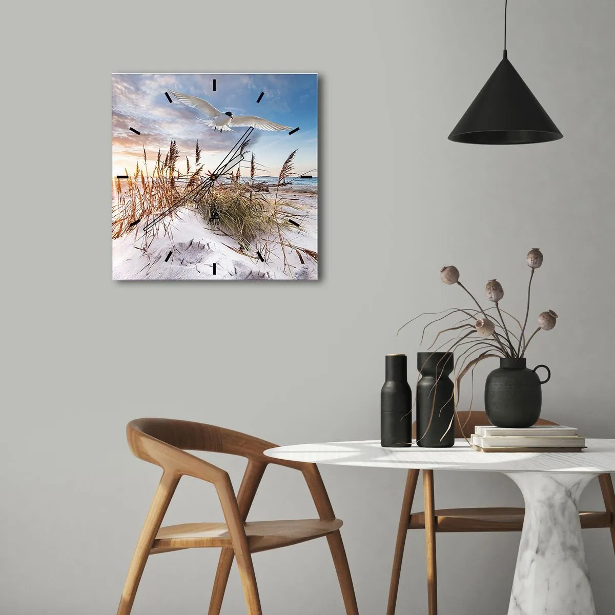 Wandklok - Klok - Wind uit zee - 40x40 cm