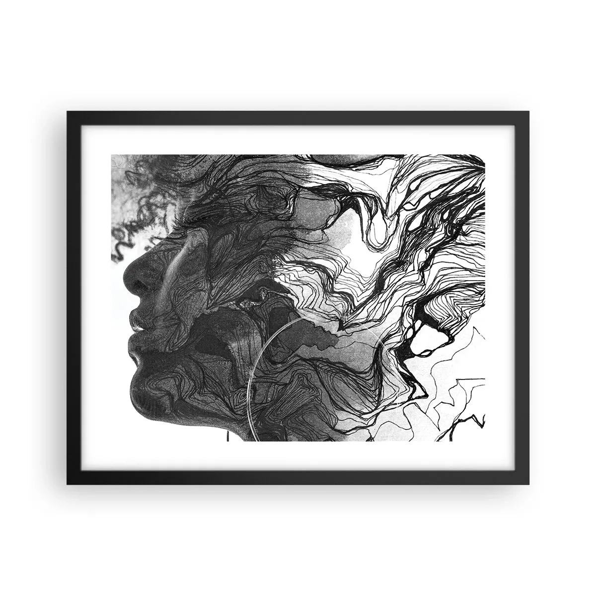 Poster in een zwarte lijst - Verstrikt in dromen - 50x40 cm