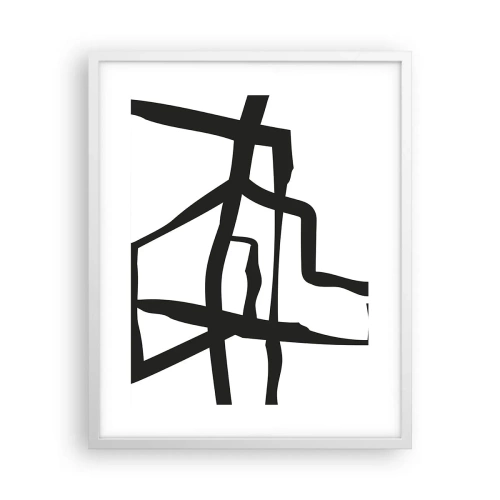 Poster in een witte lijst - Zwart-wit ontwerp - 40x50 cm