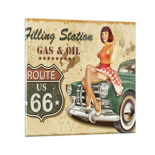 Schilderen op glas - De grote jaren 40. - 50x50 cm