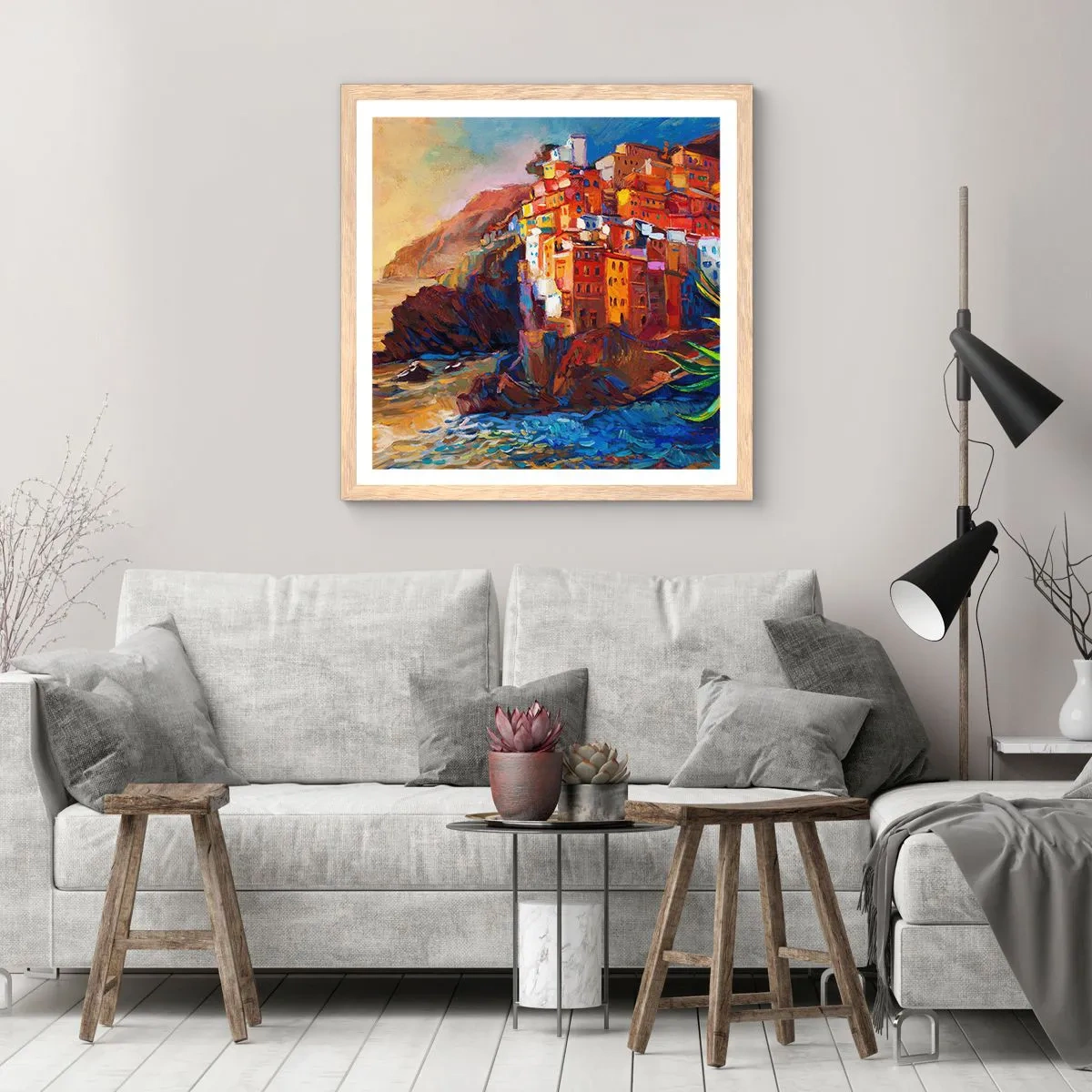 Een poster in een licht eiken lijst - Italiaanse sfeer - 50x50 cm