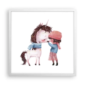 Poster in een witte lijst - Een winterverhaal - 50x50 cm