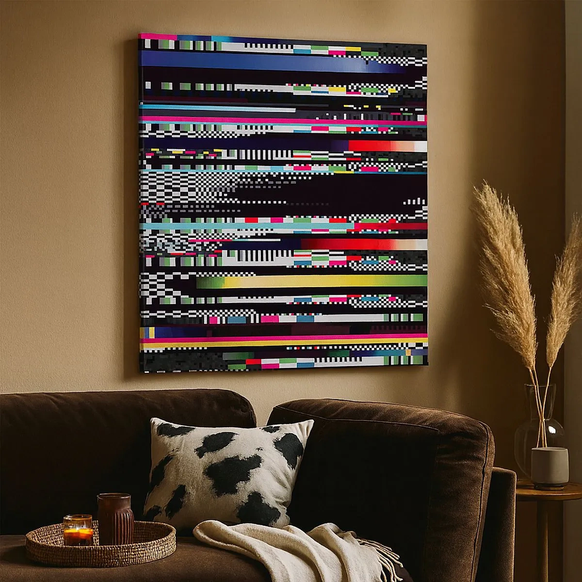 Schilderen op canvas - Het controlebeeld van de werkelijkheid - 30x30 cm