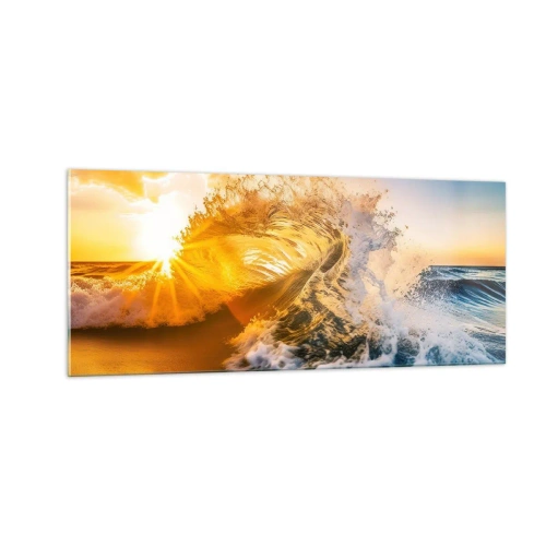 Schilderen op glas - Plezier in het zand - 100x40 cm