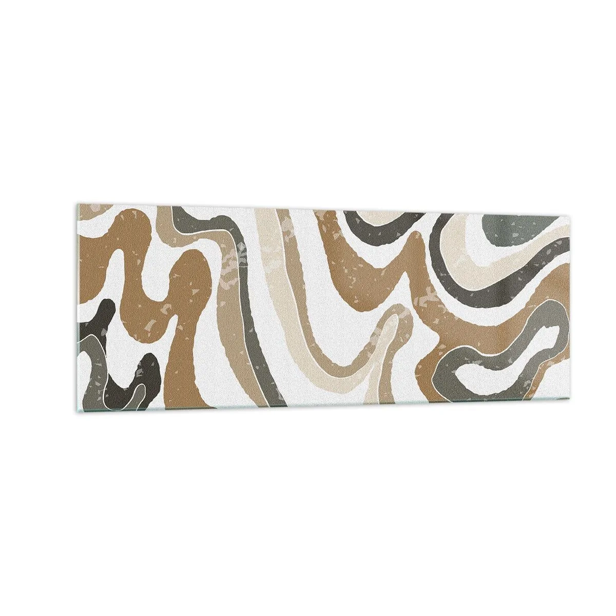 Schilderen op glas - Meanders van aardekleuren - 140x50 cm