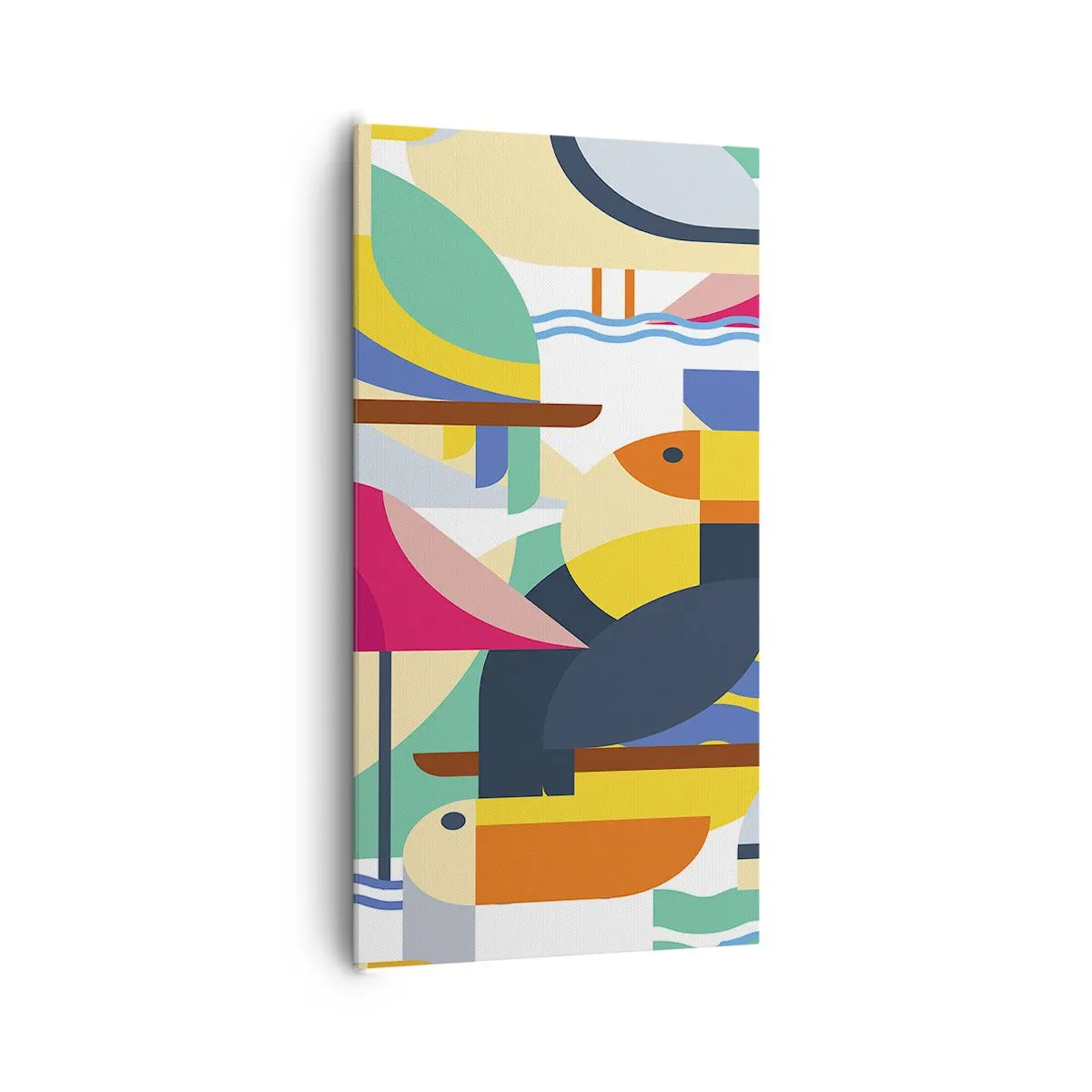 Schilderen op canvas - Vogelfeestje - 65x120 cm