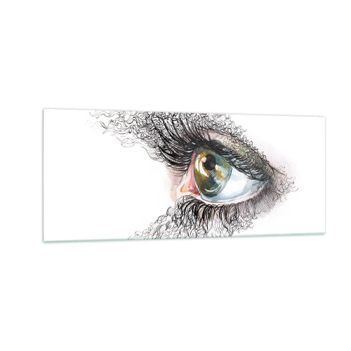 Schilderen op glas - Kijk recht in de ziel - 100x40 cm