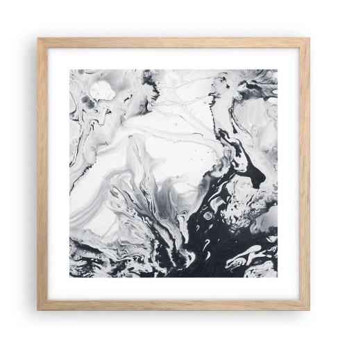 Een poster in een licht eiken lijst - Het binnenste van de aarde - 40x40 cm
