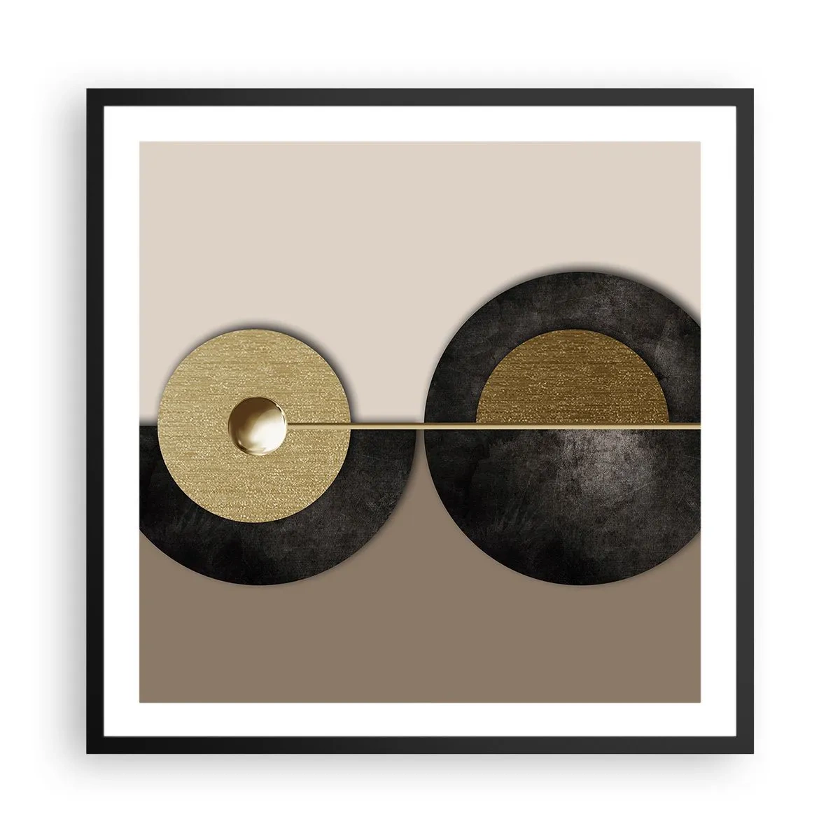 Poster in een zwarte lijst - Variaties rond de cirkel - 60x60 cm