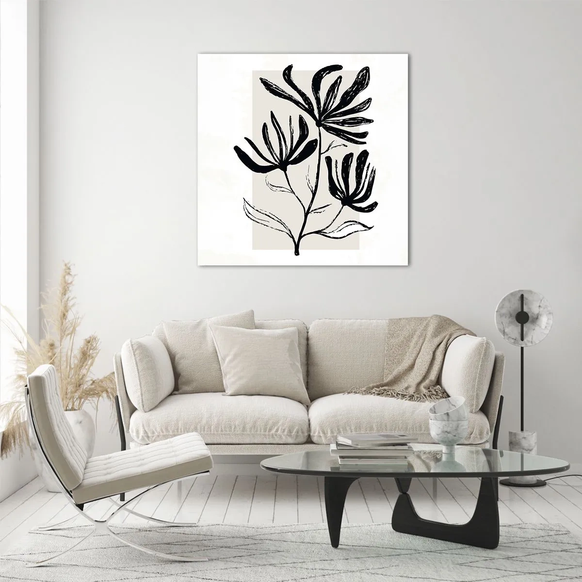 Schilderen op glas - Schets voor het herbarium - 60x60 cm