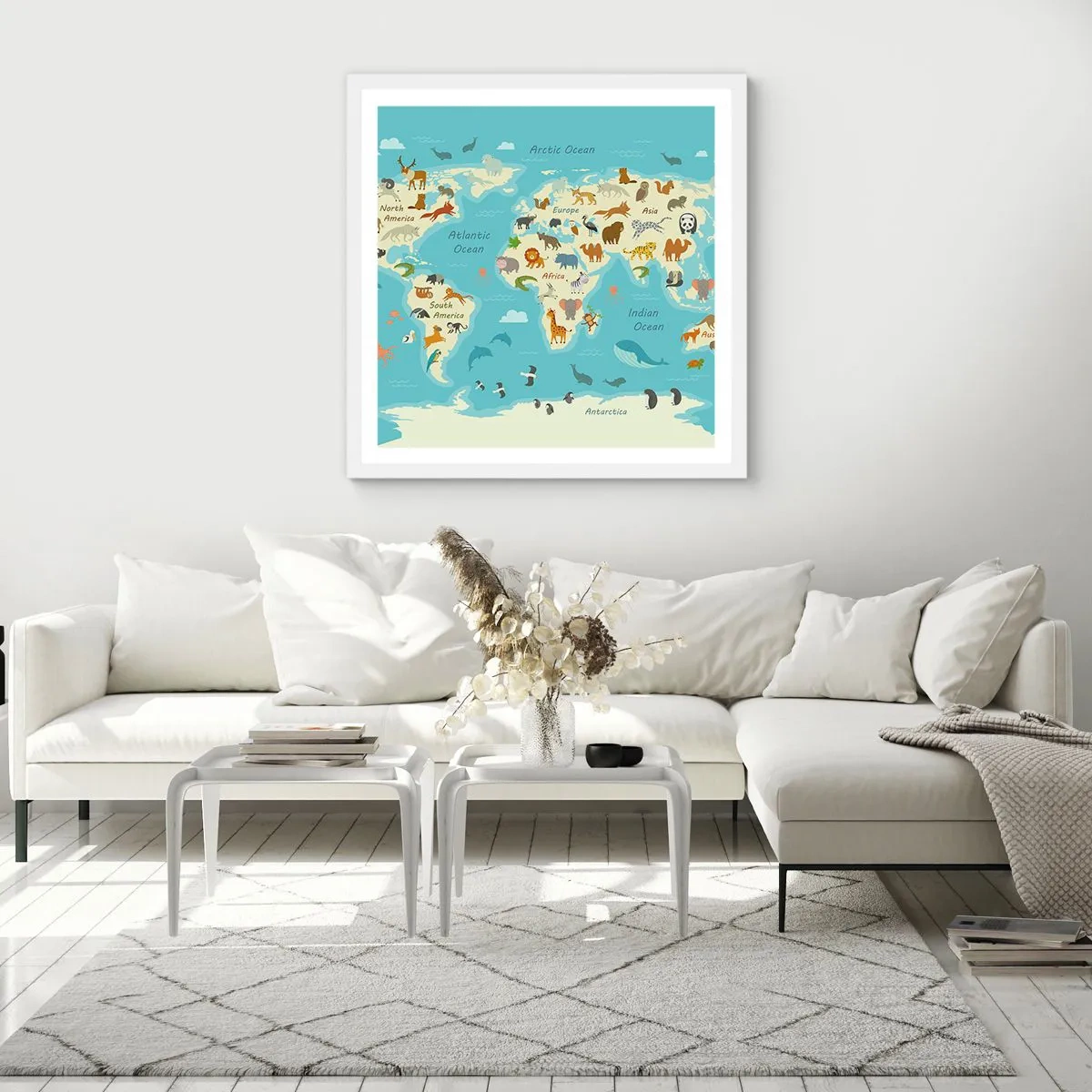 Poster in een witte lijst - Goede buren - 30x30 cm