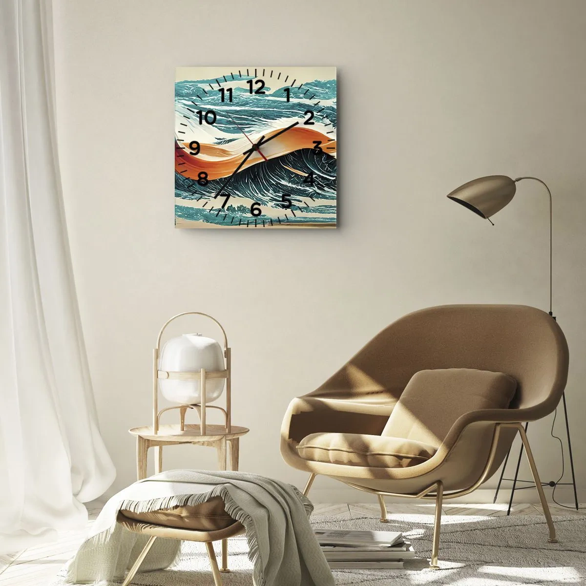 Wandklok - Klok - De droom van elke surfer - 40x40 cm